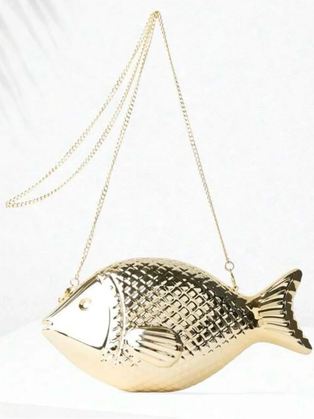 Gold Fish-Shaped Decorative Purse - Gold